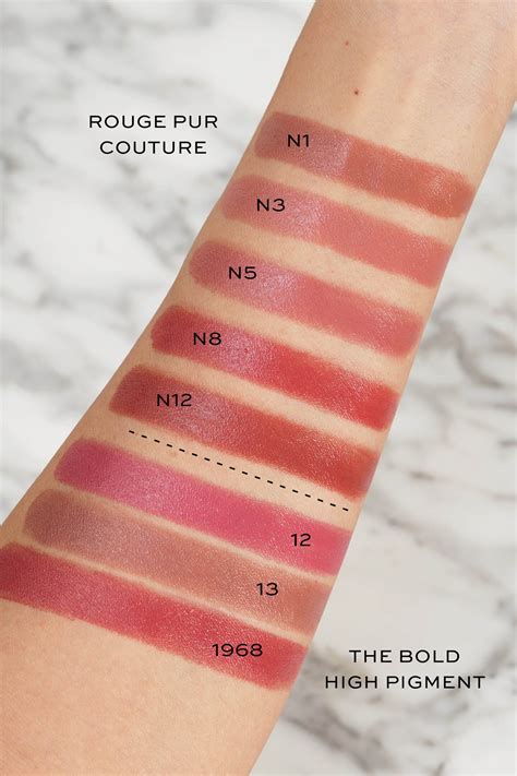 swatch son ysl rouge pur couture|YSL pur couture color.